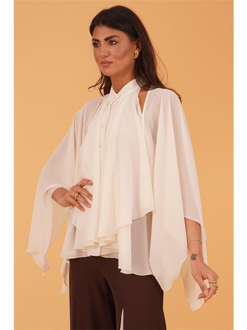 Canotta foulard in georgette GM by Gai Mattiolo | GM3705BURRO